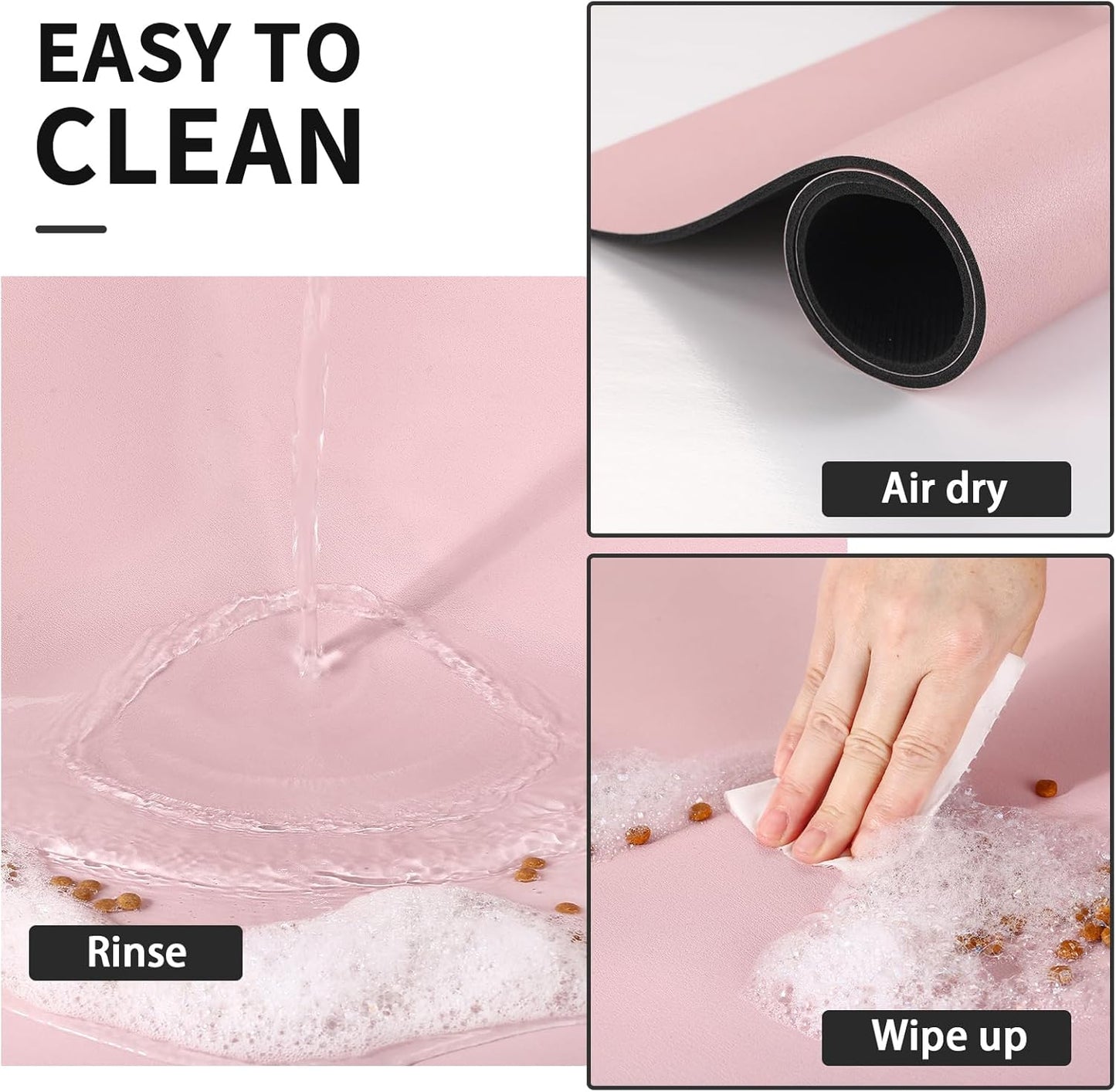 HotLive Dog Food Mat - Absorbent Cat Mat for Food and Water, No Stains Pet Feeding Bowl Mat, Easy to Clean Pet Placemats, Quick Dry Dog Water Dispenser Mat for Messy Drinkers | Paw Dark Grey 12"x 19"