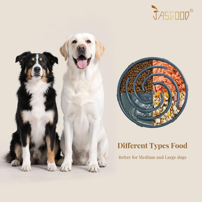 JASGOOD Slow Feeder Dogs Bowl for Large Medium Dogs,Anti-Gulping Pet Slower Food Feeding Bowls Stop Bloat,Preventing Choking