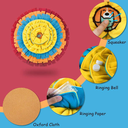AWOOF Pet Snuffle Mat for Dogs, Interactive Feed Game for Boredom, Encourages Natural Foraging Skills for Cats Dogs Bowl Travel Use, Dog Treat Dispenser Indoor Outdoor Stress Relief