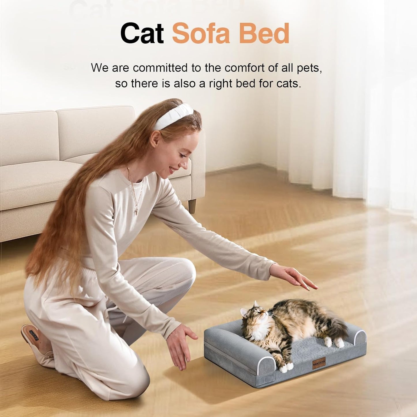 Large Dog Bed Orthopedic Washable: Beds Bolster XL Bed Large Big Dogs Memory Foam Couch Sofa Waterproof with Removable Cover
