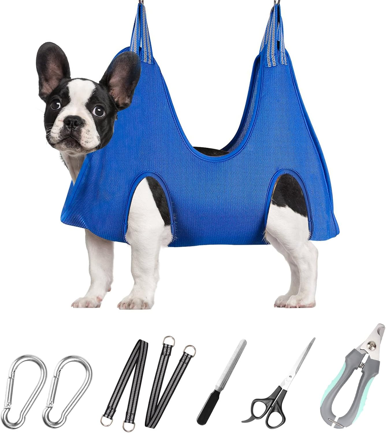 ATESON Pet Grooming Hammock with Nail Clippers/Nail Trimmers/Grooming Scissors, Dog Grooming Harness for Nail Trimming, Pet Grooming Sling Helper