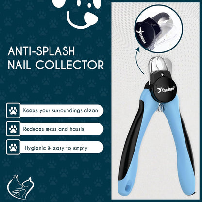 Candure Dog Nail Clippers Professional Pet Nail Clipper Suitable for Cats, Rabbits and Guinea Pigs - Safety Lock/Protective Guard to Avoid Over Cutting (Green, Medium to Small)