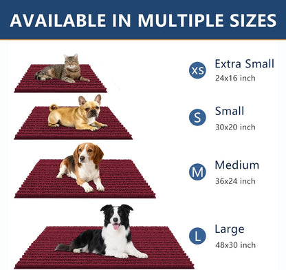 Smiry Dog Door Mat for Muddy Paws 30x20, Extra Soft Absorbent Chenille Doormat, Trap Moisture and Dirt, Non-Slip Machine Washable Front Door Mat for Indoor Entrance Inside Floor, Grey