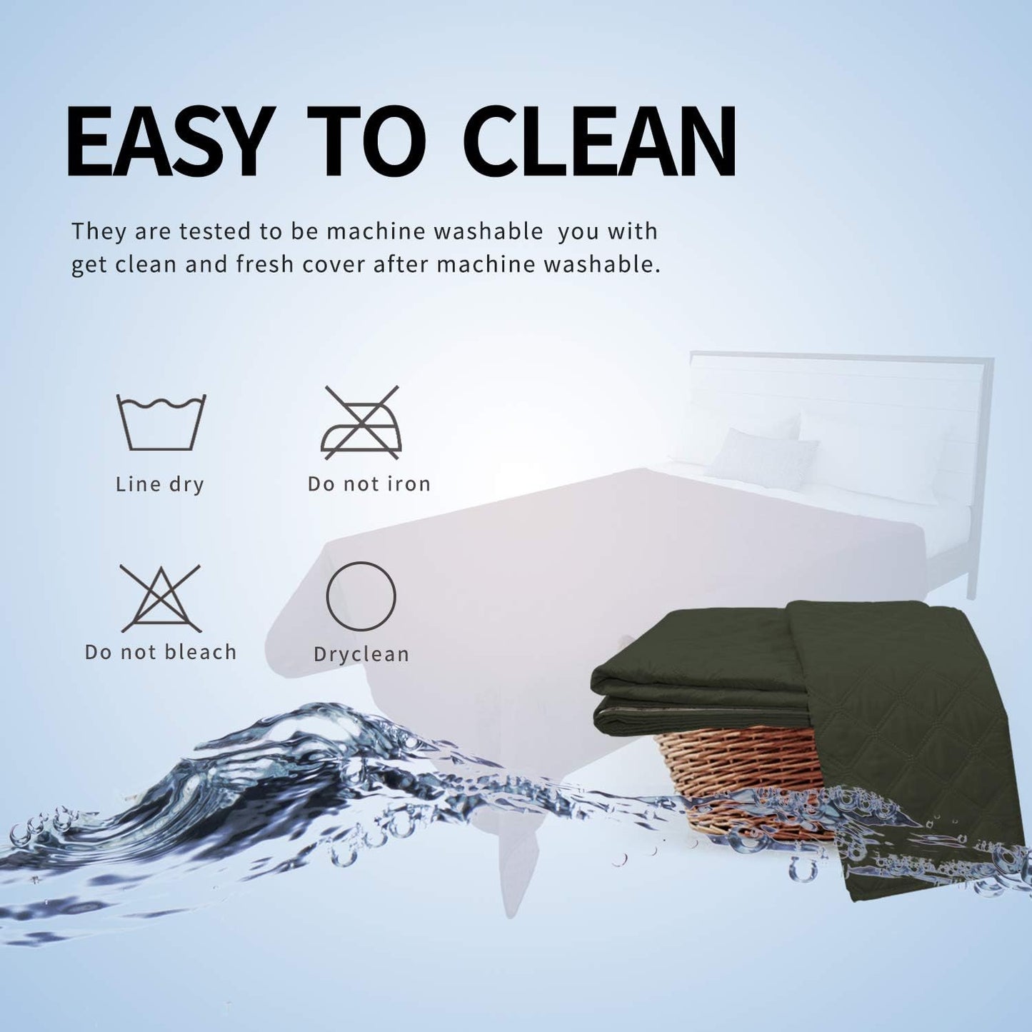 Easy-Going 100% Waterproof Dog Bed Cover, Non-Slip Pet Blanket for Furniture, Washable Couch Cover, Repleasement Sofa Cover (68x82 in,Gray)