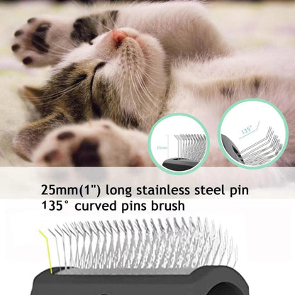 Large Slicker Brush for Dogs,Cats,Extra Long Pin Shedding Brush for Long Haired Dog,Cat, Pet Grooming for Thick Undercoat Curly Hair,25mm(1"),Green