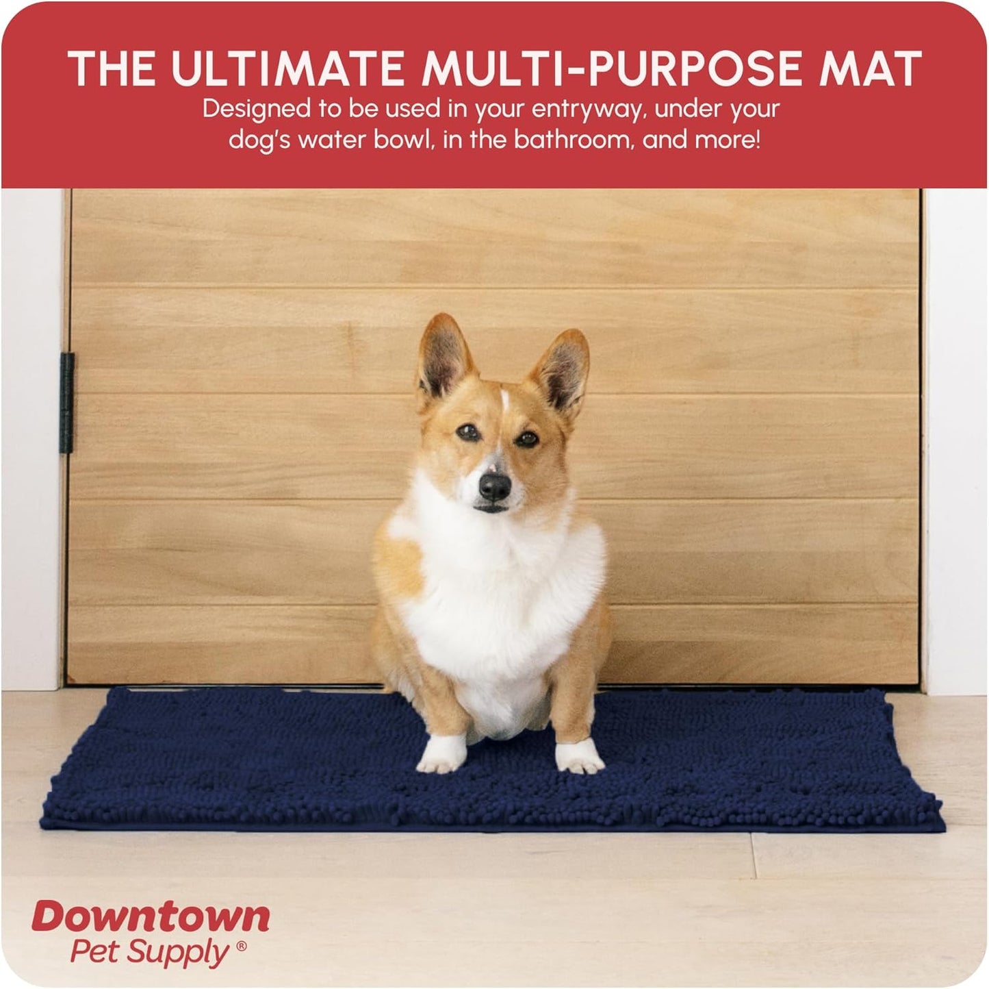 My Doggy Place Dog Mud Mat, 36"x26" Ash – Thick Microfiber Entry Rug for Snow, Mud & Salt – Absorbent, Quick-Dry, Washer-Safe & Non-Slip, Large