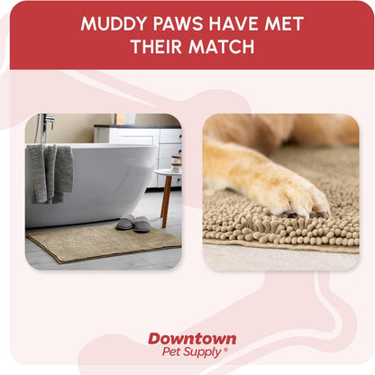 My Doggy Place Dog Mud Mat, 36"x26" Ash – Thick Microfiber Entry Rug for Snow, Mud & Salt – Absorbent, Quick-Dry, Washer-Safe & Non-Slip, Large