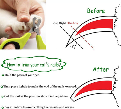 Pet Nail Clippers, Update Version Cat & Kitten Claw Nail Clippers for Trimming, Professional Pet Nail Clippers Best for a Cat, Puppy,Rabbit, Kitten & Small Dog,Sharp & Safe (Pink)