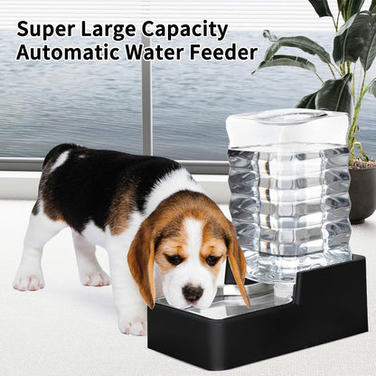 RIZZARI 10L Stainless Steel Dog Water Dispenser – Large Capacity Gravity Auto-Refill Waterer with Anti-Tip Design for Large Dogs, Ideal for Living Rooms, Offices & Indoor Pet Spaces