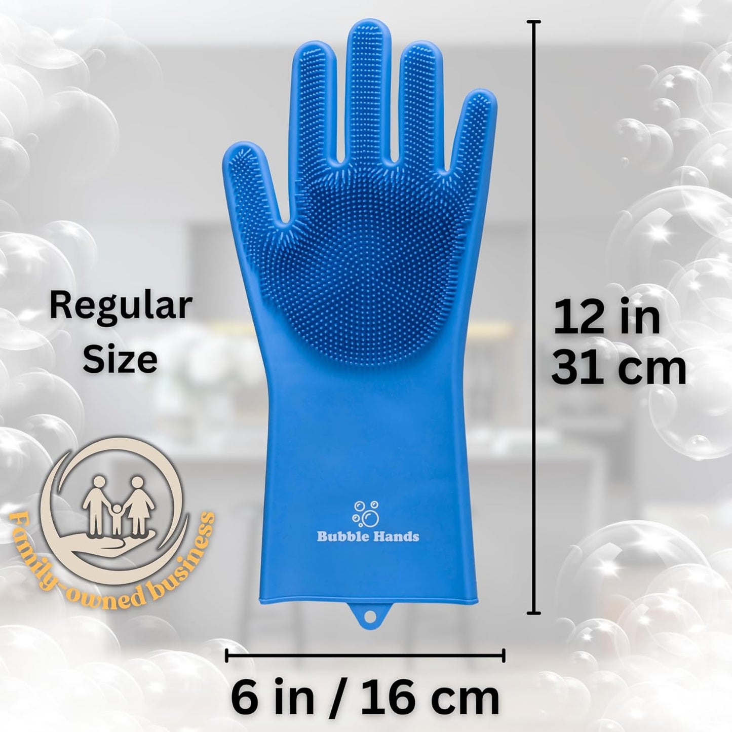 Dog Washing Gloves with Bristle Scrubbers, Reusable Silicone Gloves Ideal for Pet Bathing, Massaging & Grooming (Gray)