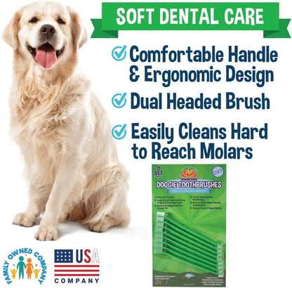 Bodhi Dog Toothbrush Combo Pack - Soft Finger & Dual-Ended Brushes - Gentle Bristles for Dogs & Cats - Easy Teeth Cleaning (6 Long & 6 Finger)