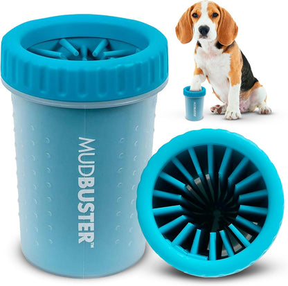 Dexas MudBuster Medium Dog Paw Cleaner in Fuchsia - Fits 1.5"-2.5" Wide Paws, Portable Paw Washer for Muddy Paws, Dog Paw Cleaning Cup with Gentle Silicone Bristles, Quick Clean Pet Paw Washer