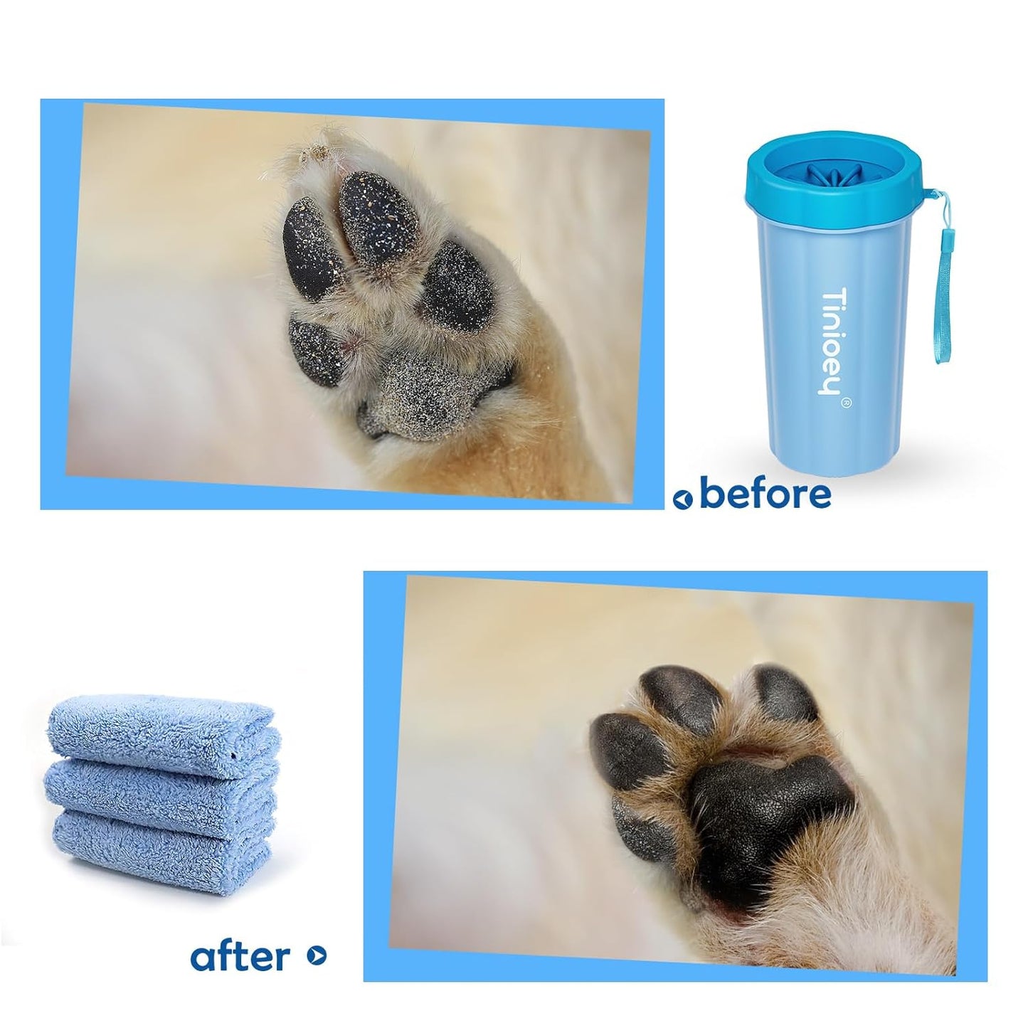 Dog Paw Cleaner for Small Dogs, Dog Paw Washer, Muddy Paw Cleaner, Pet Foot Cleaner, Dog Paw Protector Kit