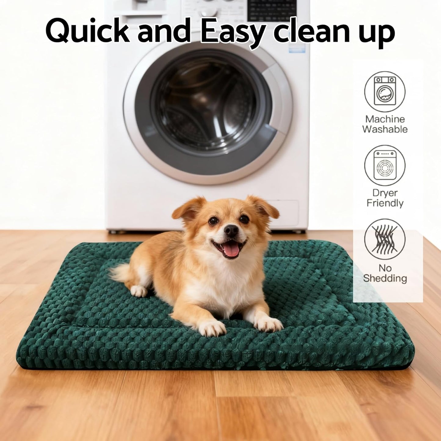 Dog Bed Mat, Reversible Crate Pad & Cute Dog Bed - Machine Washable Kennel Mat with Ultra Soft for Small Dogs (Cool/Warm), 24" x 18", Grey&Star