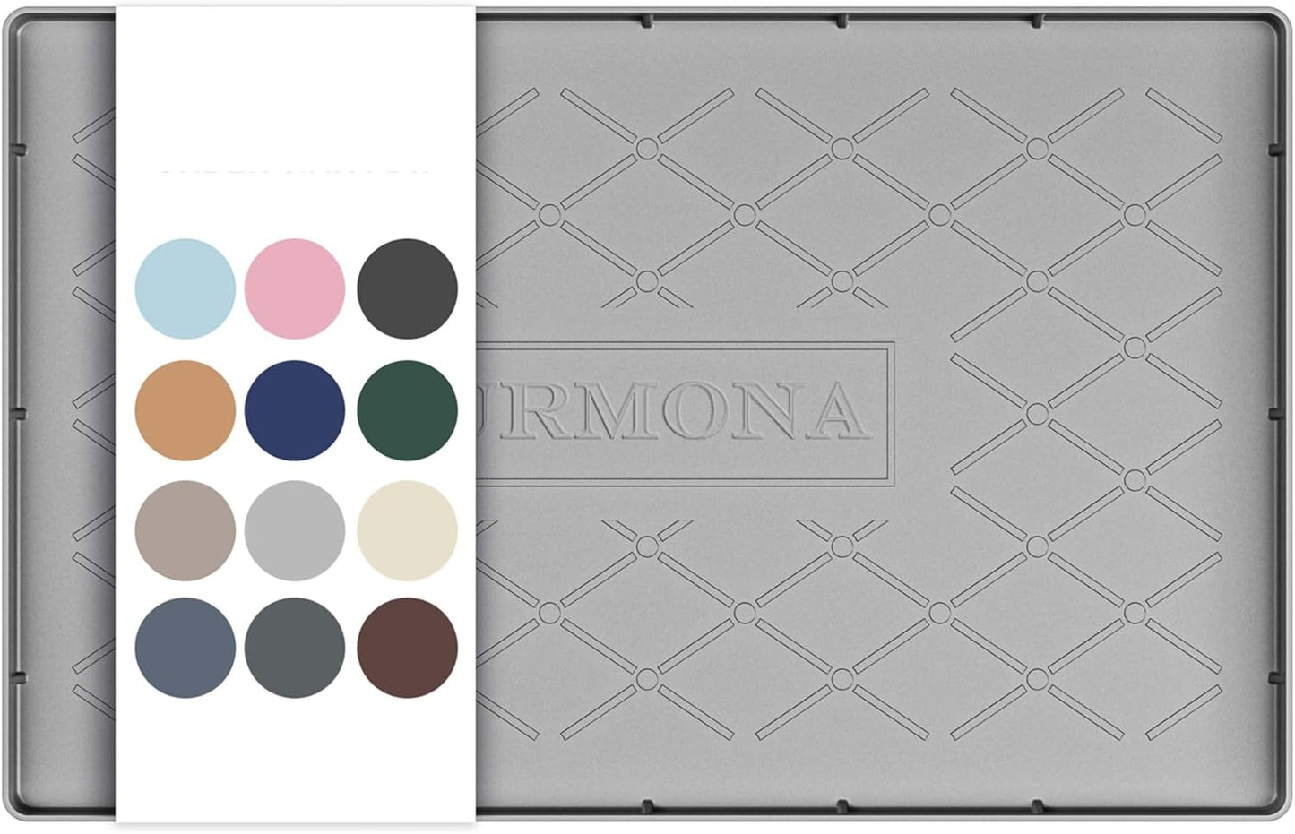 URMONA Under Sink Mat for Kitchen Waterproof, 34" x 22" Silicone Under Sink Mat for Shelf Liner Organizer, Cabinet Sink Protector Under Sink Liner for Bottom Kitchen, Bathroom(Light Grey)