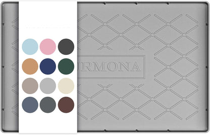 URMONA Under Sink Mat for Kitchen Waterproof, 34" x 22" Silicone Under Sink Mat for Shelf Liner Organizer, Cabinet Sink Protector Under Sink Liner for Bottom Kitchen, Bathroom(Light Grey)