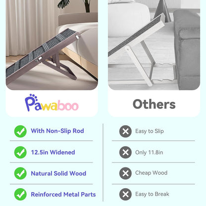 2026 Upgraded Dog Ramp for Couch, Foldable Small Dog Ramp for Sofa, 4 Adjustable Height from 13'' to 21", Portable Stable Pet Steps with Non-Slip Pad, Pet Ramps Use for Sofa Couch Stairs