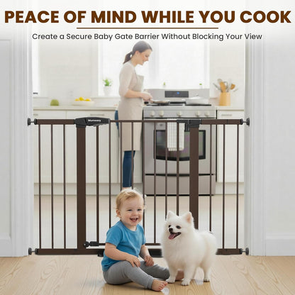 Mumeasy 36" High Extra Tall Dog Gate, 29.6"-40.5" Wide Pressure Mounted Tall Baby Gate for Dog, Auto Close Pet Gate with Door for Stairs,Doorways,House,Black