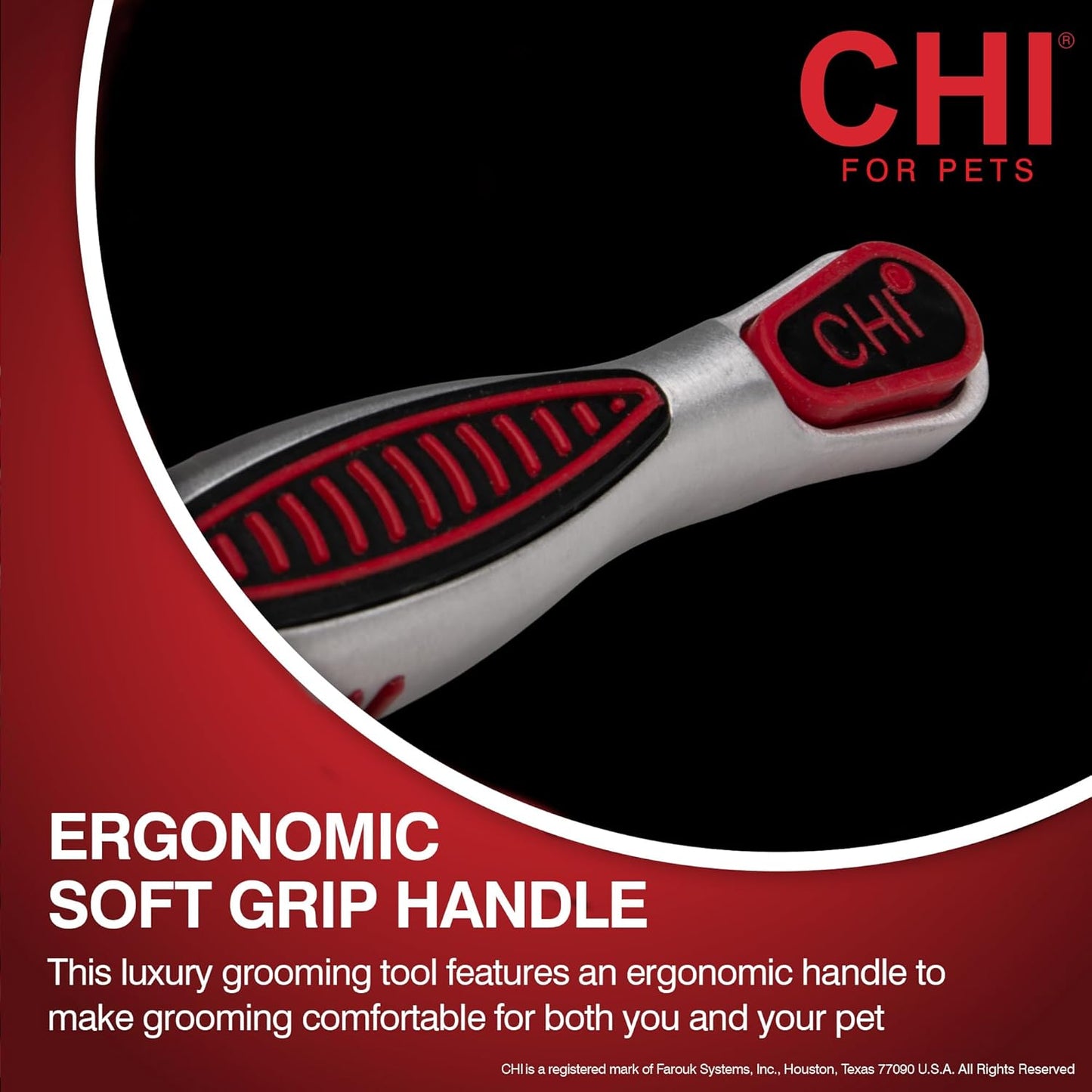 CHI for Dogs 2 in 1 Dematting and Deshedding Rake, Dual Head Dog Grooming Tool with Wide Tooth Dematting Rake and Fine Deshedding Rake, Detangler Comb for Thick Double and Long Dog Coat