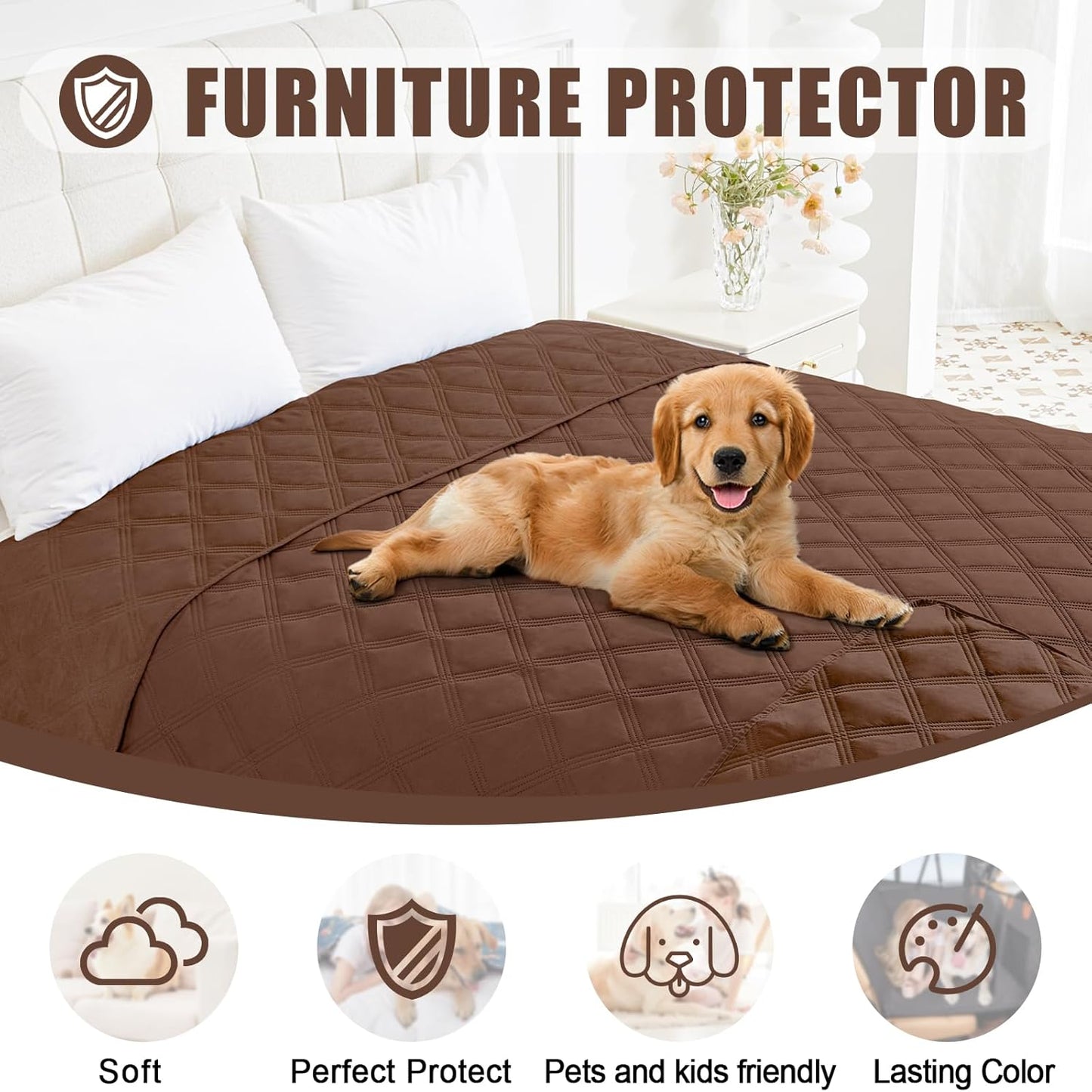 Smiry Waterproof Dog Bed Cover Blanket 30x70, Soft Reversible Pet Blanket, Washable Leakproof Cats Dogs Couch Cover for Sofa, Couch, Furniture, Grey/Dark Grey