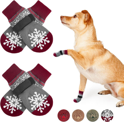 BEAUTYZOO Dog Socks to Prevent Licking Paws -Dog Shoes for Hot Pavement & Hardwood Floors Anti Slip, Traction Control Boots & Paw Protectors with Double Side Grips for Small Medium Large Senior Dogs
