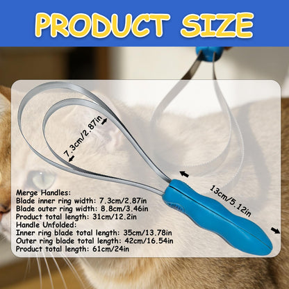 Horse Shedding Tool, Stainless Steel Shedding Blade for Horses & Dogs, Dog Shedding Brush for Double Coat Dogs, Deshedding Tool Grooming Brush for Horse Dog Cat(Single Loop)