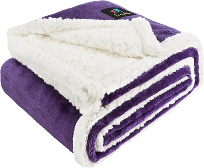 Luciphia Waterproof Bed Blanket Washable,Soft Sherpa Fleece Puppy Reversible Throw Blankets for Small Dog Cat,Furniture Cover Protector Couch Bed from Liquid Pee and Pet Fur, Light Grey, 40" x 28"