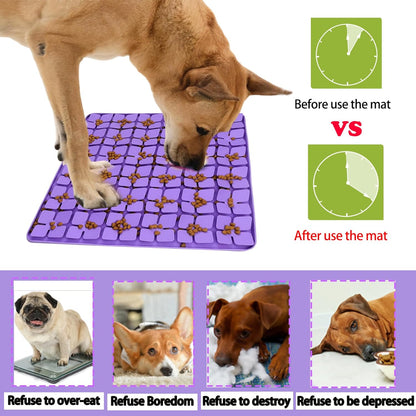 Small Silicone Snuffle Mat for Small Dogs Puppy Cat Slow Down Eating,Slow Feeder Lick Mat for Dry Wet Food for Pet Training Smell,Encourages Natural Foraging Skill,Relieving Stress