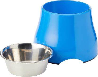 Dogit Elevated Dog Bowl, Stainless Steel Dog Food and Water Bowl for Large Dogs, White, 73753