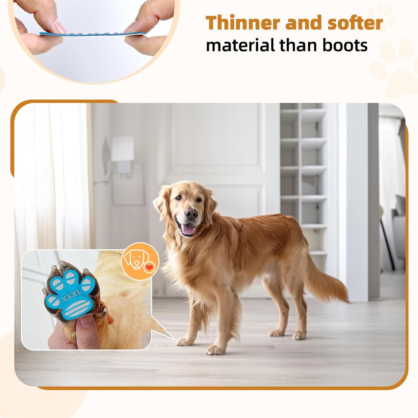 Anti-Slip Dog Paw Protector Pads for Senior Dogs, Dog Paw Adhesive Pads on Hardwood Floor,Senior Pets Essentials with Strong Traction,Puppy Grippers,12 Sets 48 pc L