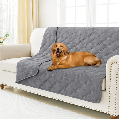 Smiry Waterproof Dog Bed Cover Blanket 30x70, Soft Reversible Pet Blanket, Washable Leakproof Cats Dogs Couch Cover for Sofa, Couch, Furniture, Grey/Dark Grey
