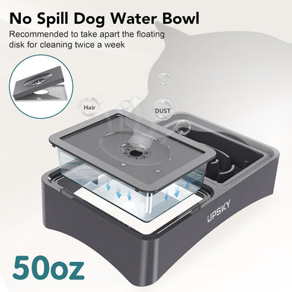 UPSKY 2-in-1 Elevated Dog Bowls Slow Feeder, 4 Height Adjustable Raised Bowl Stand, No Spill Dog Water Bowls, Anti-Slip Food and Water Bowls for Small Medium Dogs(Not Include Stainless Steel Bowl)