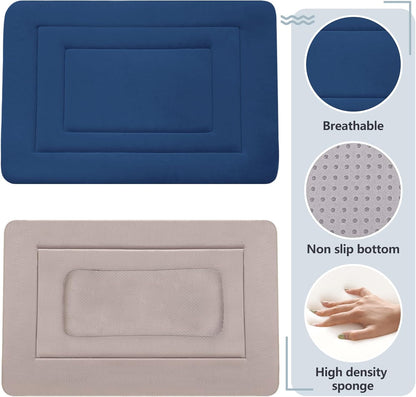 Dog Bed Soft Dog Crate Bed Pad Mat, 42 in Non Slip Bottom Washable Beds for Large Dogs, Pet Bed Mattress Kennel Pad, Dark Gray