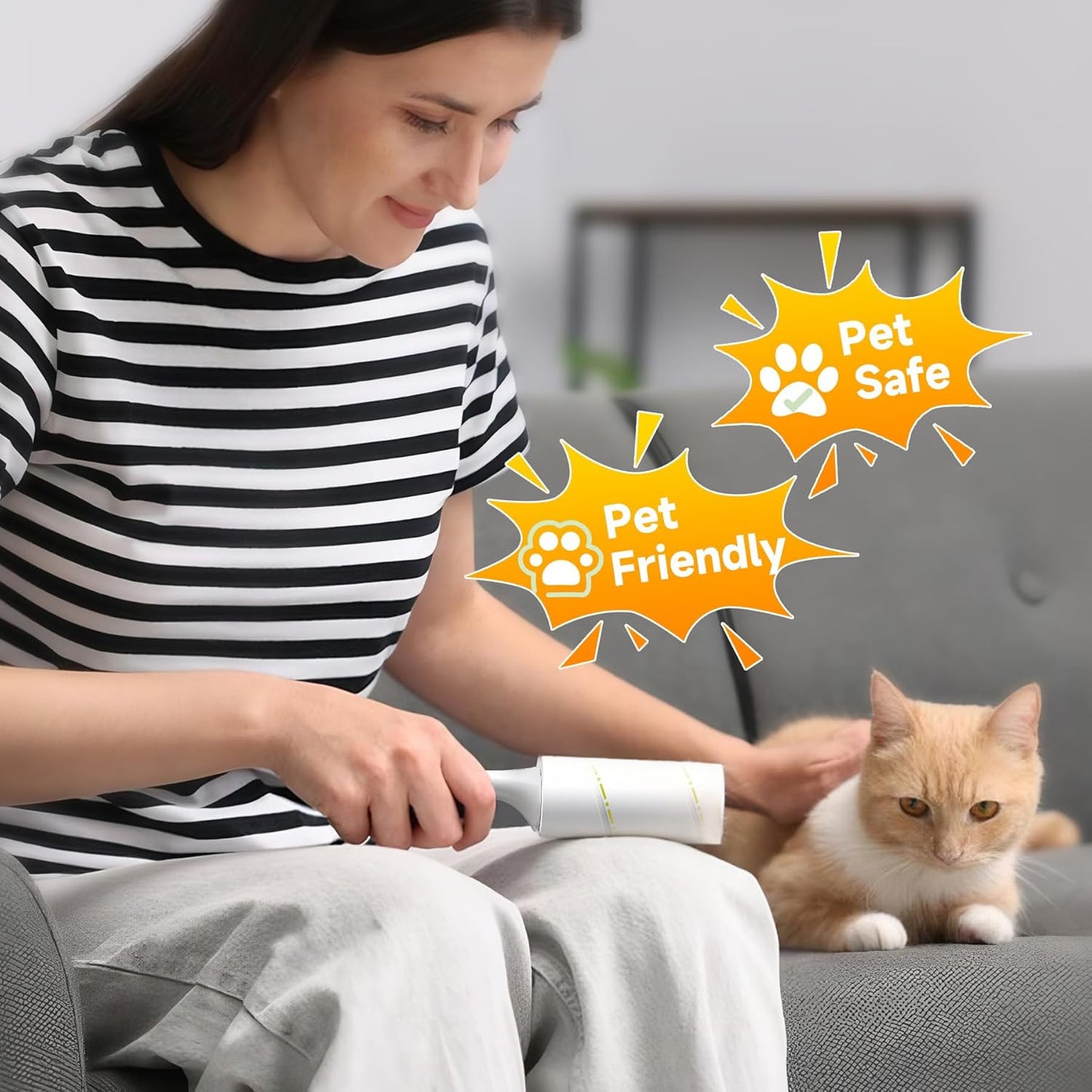 Lint Roller, 800-Sheet Extra Sticky Rollers for Pet Hair, 4 Handles, Value Pack for Dogs, Cats, Clothes, Carpet, Furniture