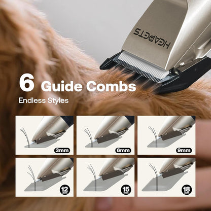 HEAPETS Dog Hair Clippers for Grooming Kit and Dog Paw Trimmer Nail Grinder for Grooming, Low Noise Rechargeable Cordless, Shaver Grooming Supplies for Pet Cats Dogs (Black, White)