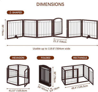 JSB 72-inch Extra Wide 28-inch Tall Dog gate, Freestanding Pet Gate for Halls, Stairs & Home, Pet Puppy Safety Dog Fence with 2PCS Support Feet (Black)