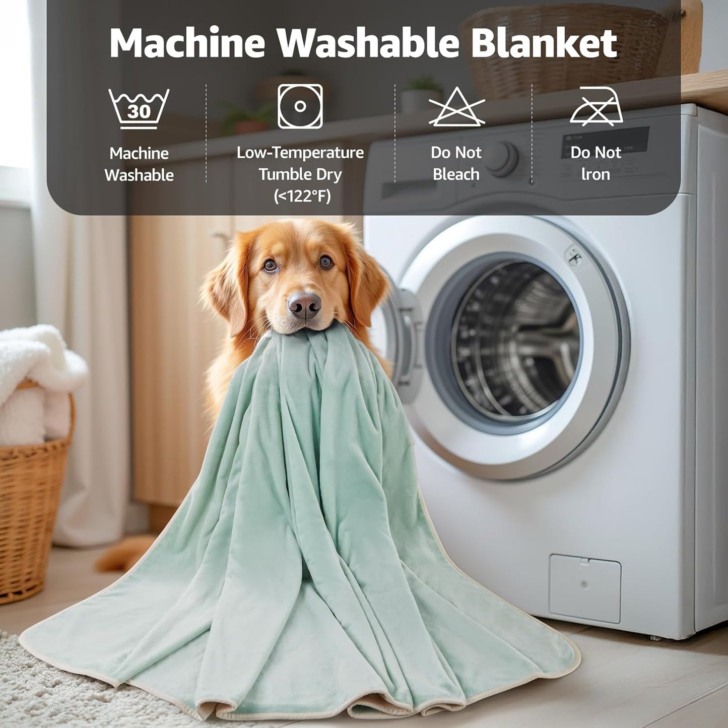 LOOBANI Waterproof Blanket for Bed: Reversible Soft Flannel Twin Bed Blanket 60" x 80", Leakproof Throw Spill-Proof Dog Pet Blanket for Couch Cover, Movie Time, Camping, Travel, Grey
