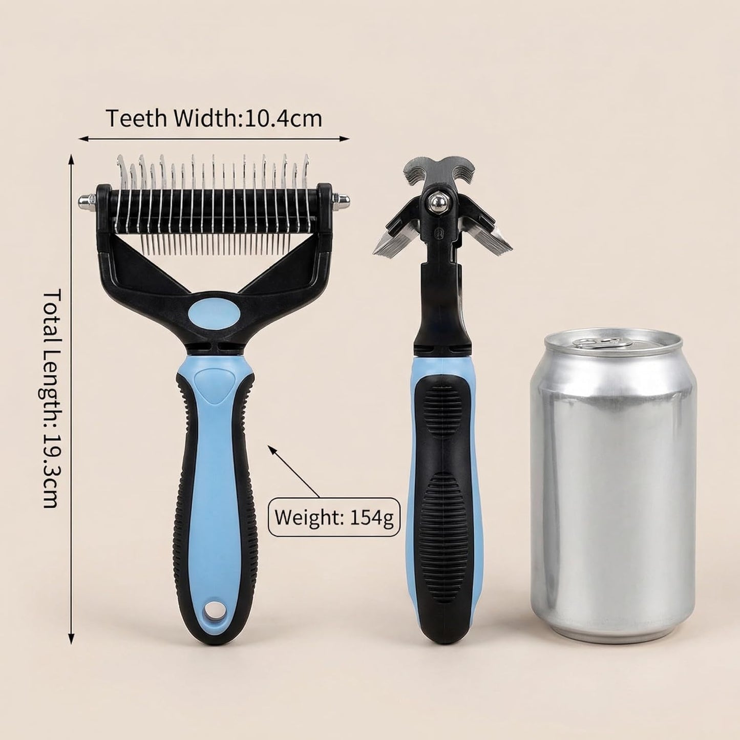 Title3-in-1 Pet Grooming Brush Dematting Comb – Double-Sided Deshedding Rake for Dogs Cats, Professional Undercoat Tool for Mats Tangles Loose Fur