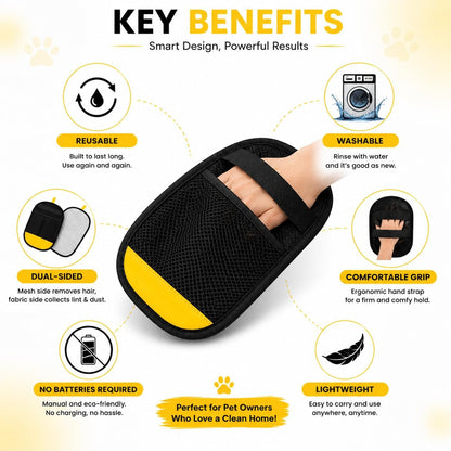 Pet Hair Remover Glove for Dogs & Cats – Reusable Fur Cleaning Mitt for Couch, Carpet, Furniture & Clothes – Easy Lint & Hair Removal Tool