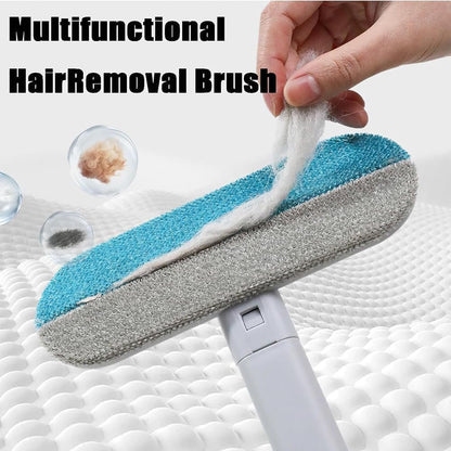 Pet Hair Removal Tool 2026 Upgrade 4 in 1 Pet Hair Remover Broom for Couch Furniture Washable Reusable Lint Roller Multifunctional Dog Cat Fur Remover Tool Cleaning Brush (Blue)