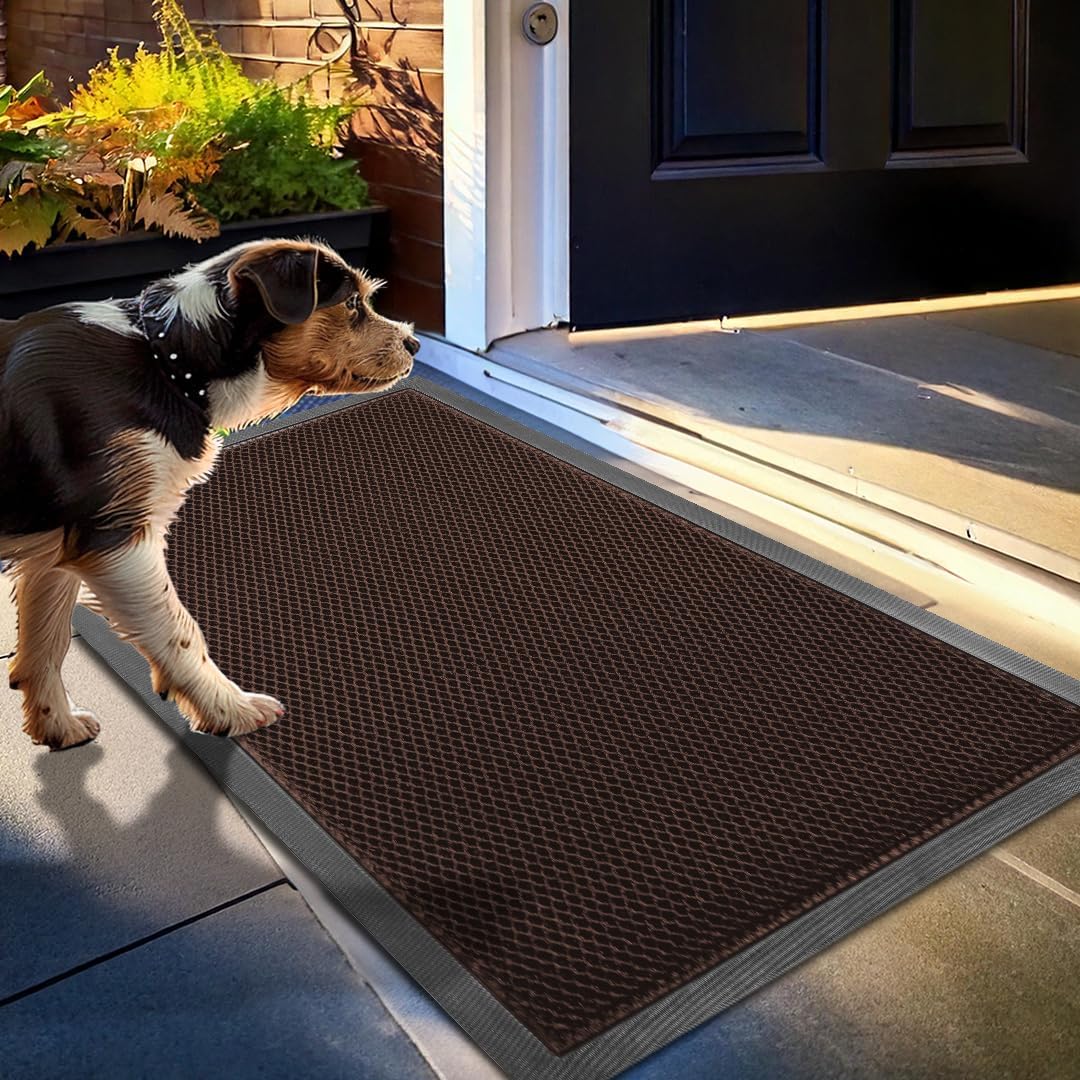 Muddy Mat® Meshy Mat™ Door Mat Heavy-Duty Quick-Dry Floor Mat, Sand & Dirt Trapper for Indoor & Outdoor, Ideal for Entrance, Mudrooms,Patios & Garages,Low-Profile,Non-Slip,Washable– Black 17"x30"x0.4"