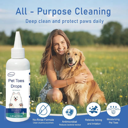 Dog Paw Cleaner – 3.4 OZ No-Rinse Dog Paw Washer, Plant-Based Formula, Deep Cleans Stains, Gentle Soothes & Moisturizes, Suitable for Puppies to Large Breeds, Puppy Essentials