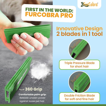 Pro Pet Hair Remover 4.3” – Dog & Cat Hair Remover for Car, Couch, Carpet, Bed & Furniture – Reusable Dual-Blade Pet Hair Scraper for Auto Detailing, Home & Upholstery