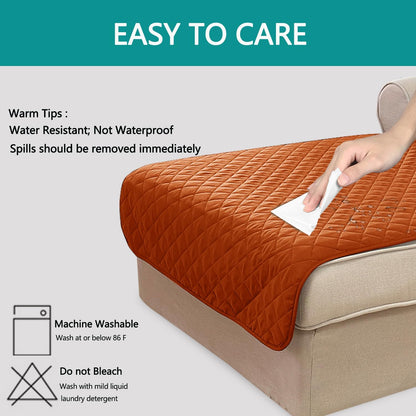 U-NICE HOME Reversible Sofa Cover Washable Couch Cover for Dogs Friendly with Elastic Straps Water Repellent Furniture Protector for 3 Cushion Couch (Sofa, Coffee/Beige) - Colors A