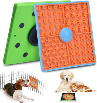 Lick Mat for Dogs Crate, Lick Mat for Dog, Dog Peanut Butter Lick Pads, Crate Training Aids for Puppies Slow Food Licking Pad(1 Pack)