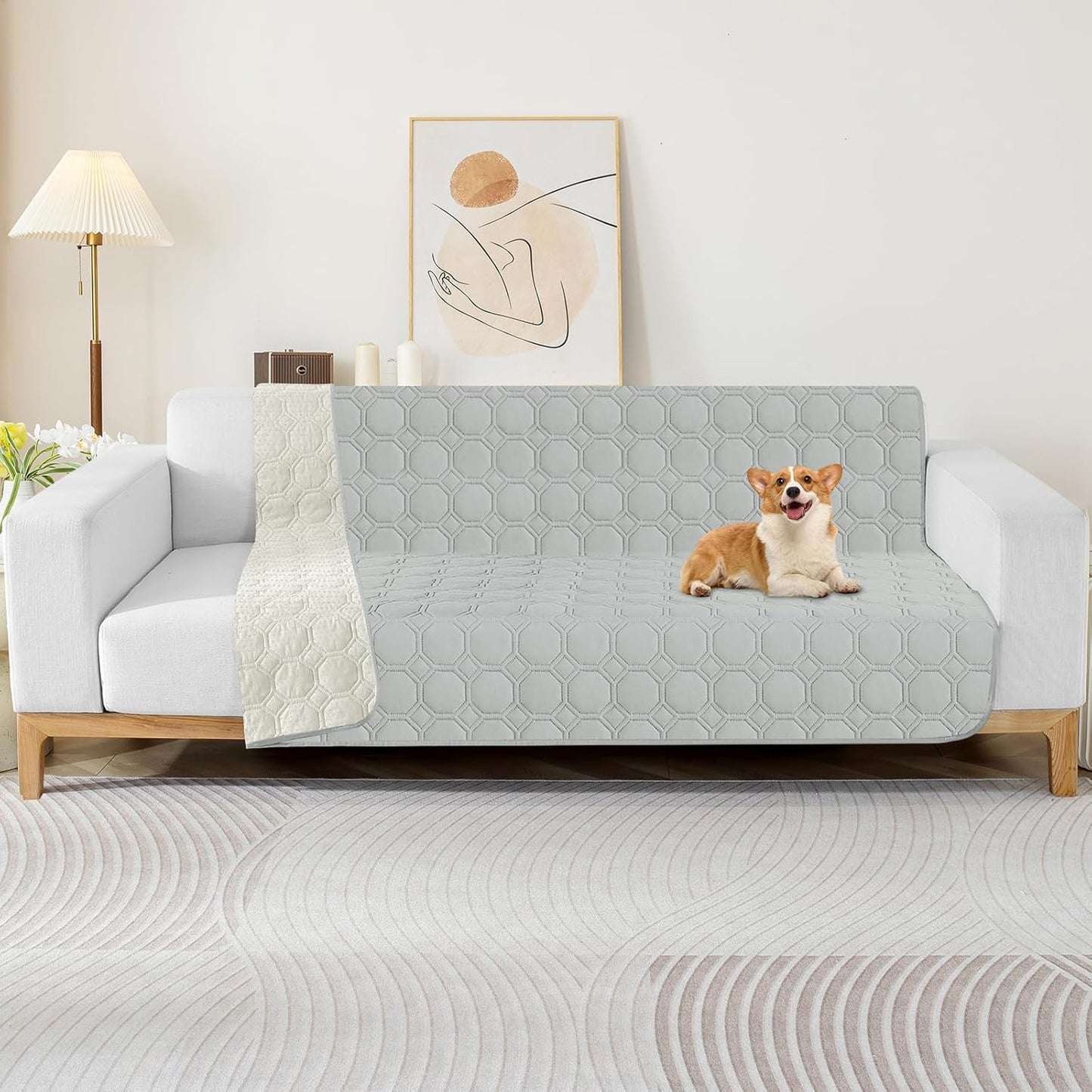 ZNSAYOTX Ultimate Cozy Blankets (30"x70") 100% Waterproof Sofa Mat Blanket for Dog Pets, Bed Couch Protector with Non-Slip Back Washable Durable, Pee Scratch Proof Easy to Clean (Dark Grey)