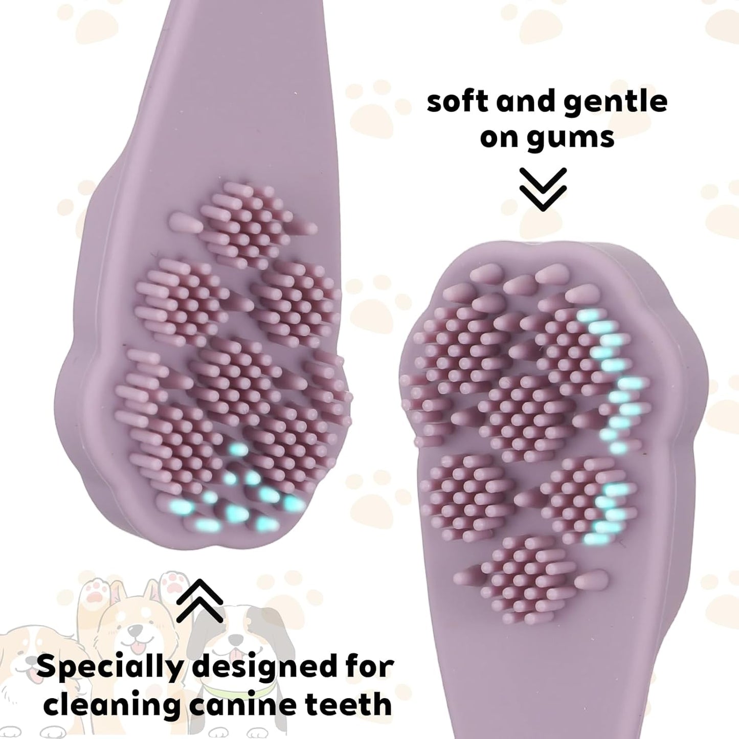 4 Pack Dog Finger Toothbrush Small Breed, Silicone Dog and Cat Finger Toothbrush Kit Food Grade, Easily Clean Teeth Dirt