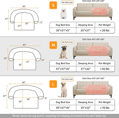 Calming Dog Bed Fluffy Plush Dog Mat for Furniture Protector with Removable Washable Cover for Large Medium Small Dogs and Cats (Large, Light Grey)