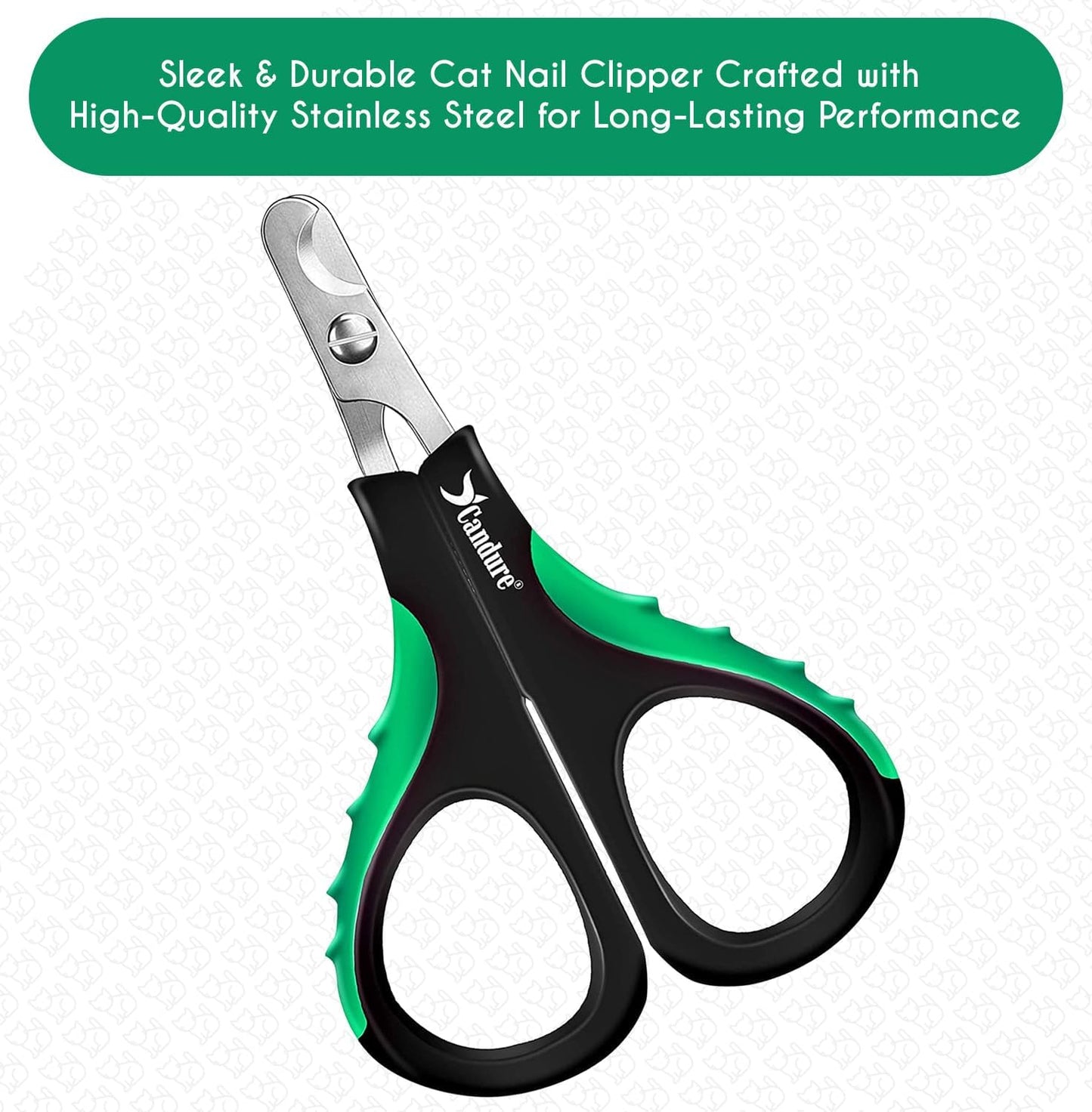 Candure Dog Nail Clippers Professional Pet Nail Clipper Suitable for Cats, Rabbits and Guinea Pigs - Safety Lock/Protective Guard to Avoid Over Cutting (Green, Medium to Small)