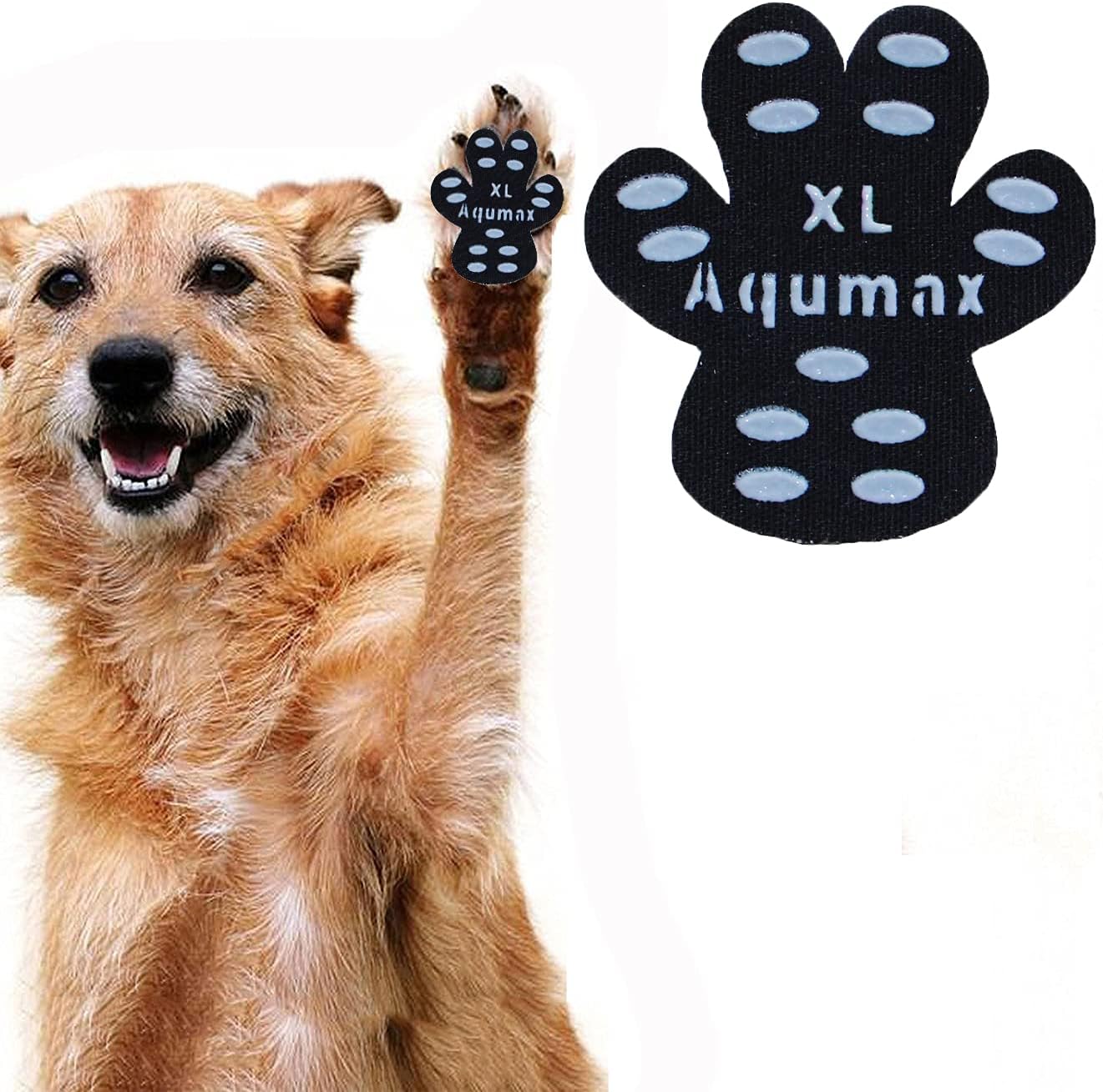 Dog Paw Protector Gripper Traction Pads,Dog Paw Covers,Foot Stickers in Summer Hot/Winter Cold Pavement,Dog Shoes Booties Socks Replacement,12 Sets (48 pcs) XXL Black